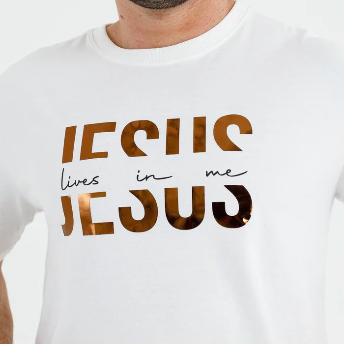 Camiseta Masculina Off White Jesus Lives In Me