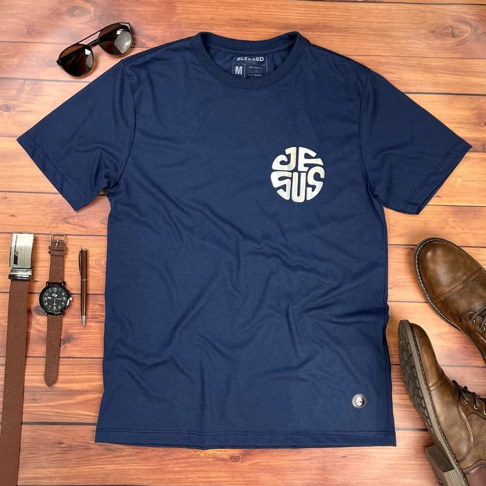 Camiseta Masculina Azul Jesus