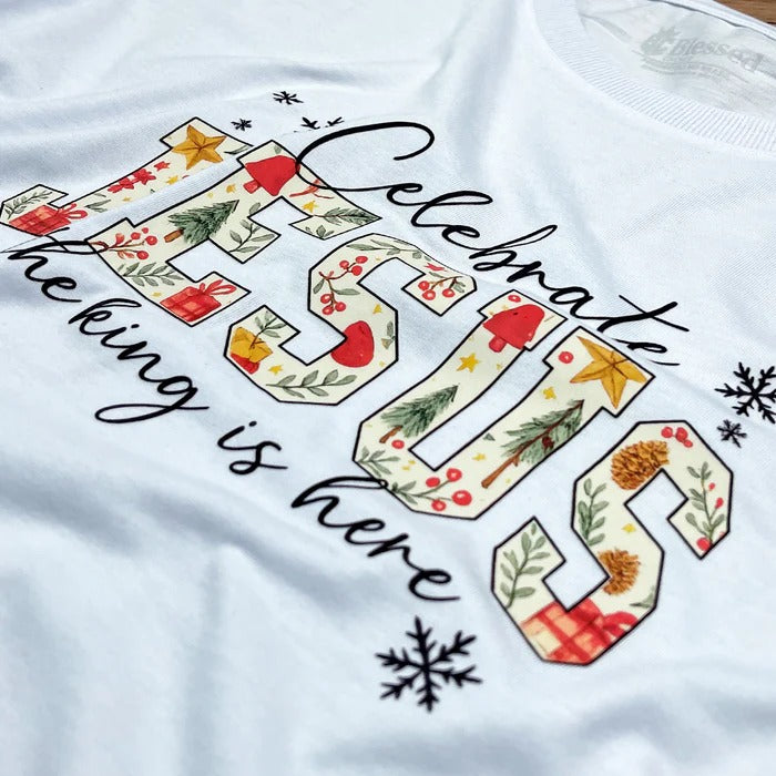 Camiseta Feminina Branca Celebrate Jesus