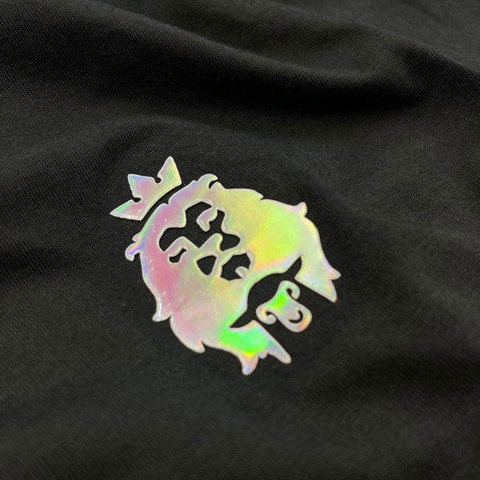 Camiseta Masculina Preta Cordeiro e Leão Holográfico