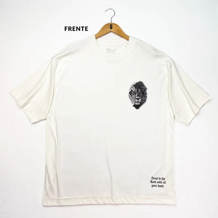 Oversized Off White Full Leão Cruz Cinza