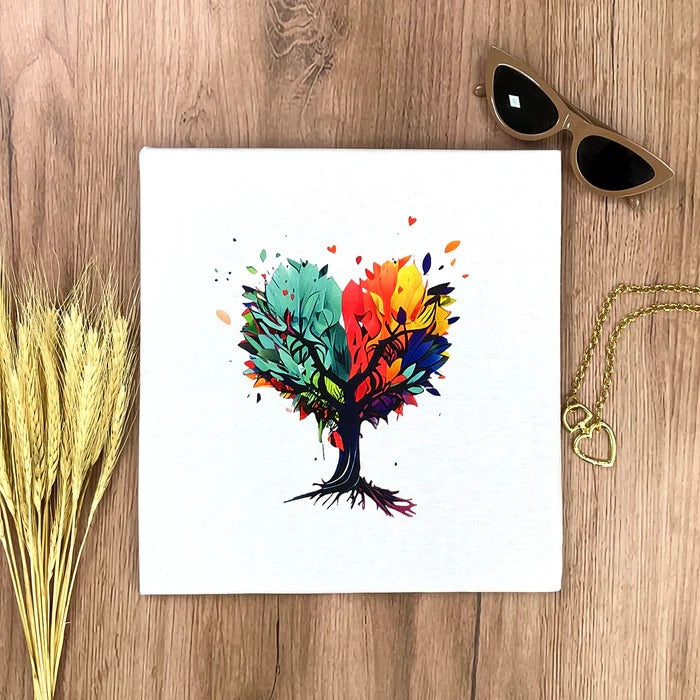 Camiseta Feminina Branca Árvore de Coração