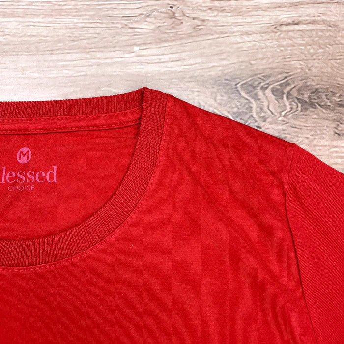 T-Shirt Infantil Vermelha Amor Coração Dourado