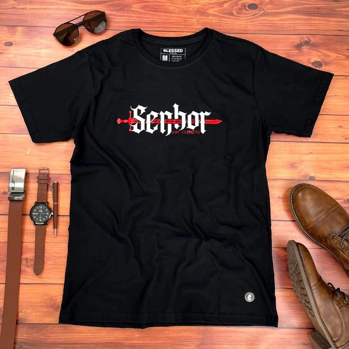 Camiseta Masculina Preta Senhor Dos Exércitos