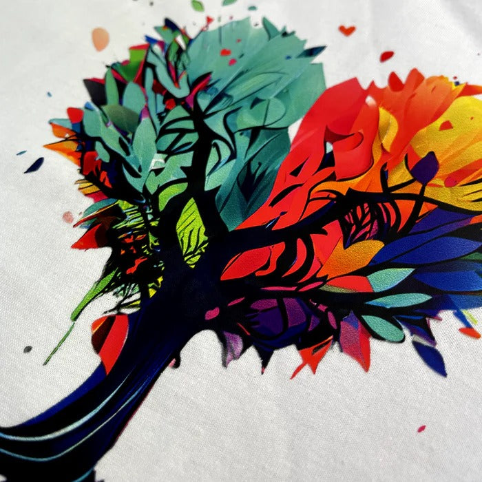 Camiseta Feminina Branca Árvore de Coração