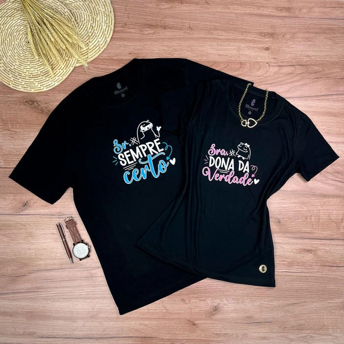 Kit Namorados Preta Sr Certo e Sra Verdade